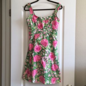 London Times pink and green floral dress 6P